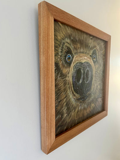 Big Baloo Bear Animal Art on Reclaimed Wood