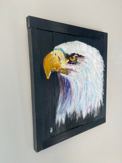 Eagle Animal Art on Reclaimed Wood