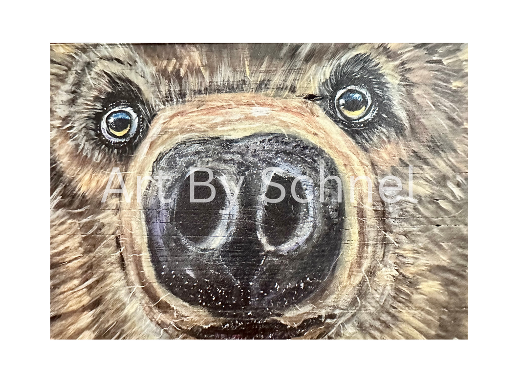 Big Baloo Bear Original Art Print Greeting Card