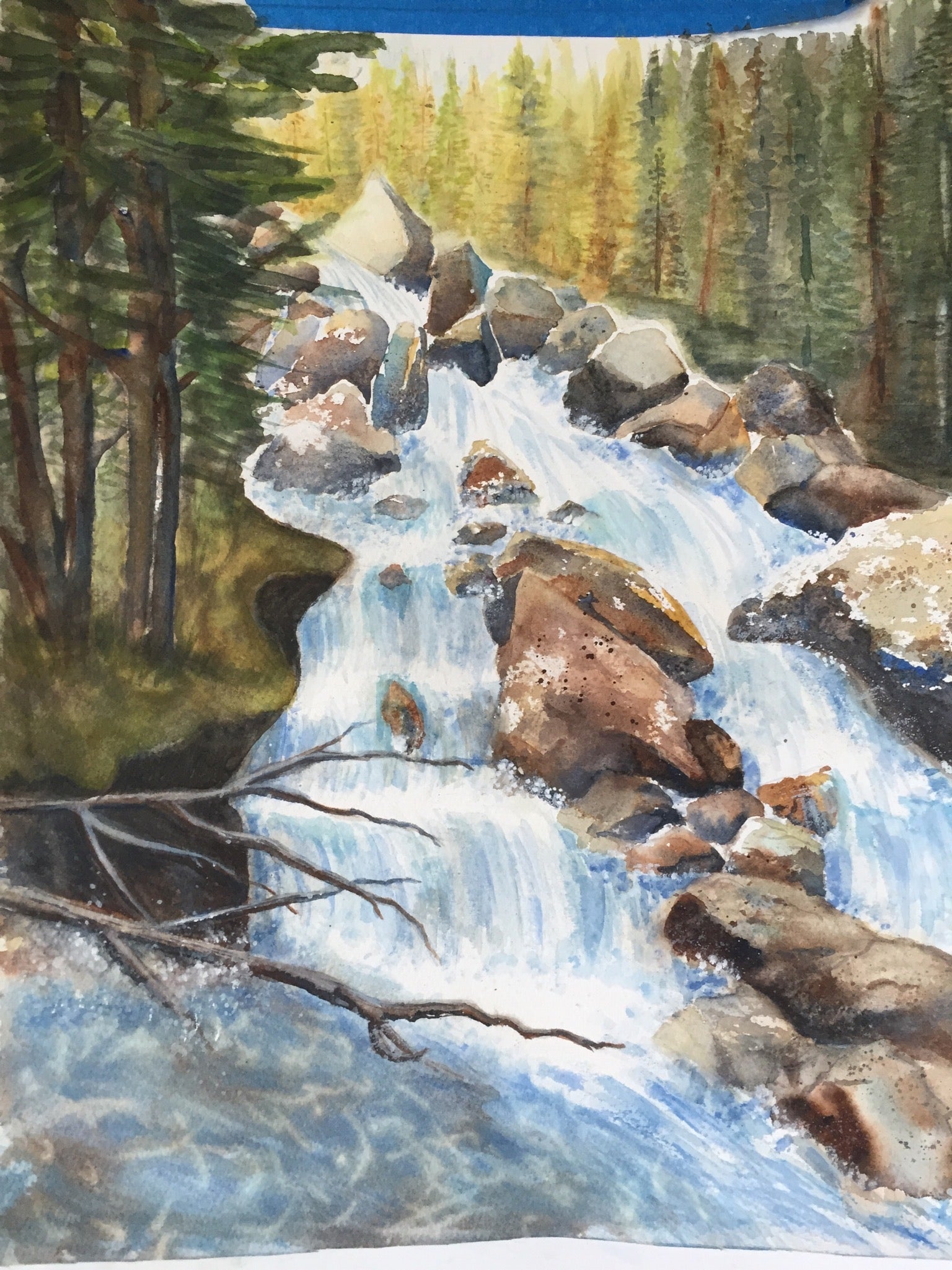 Mountain Falls Print Greeting Card