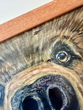 Load image into Gallery viewer, Big Baloo Bear Original Animal Art on Reclaimed Wood
