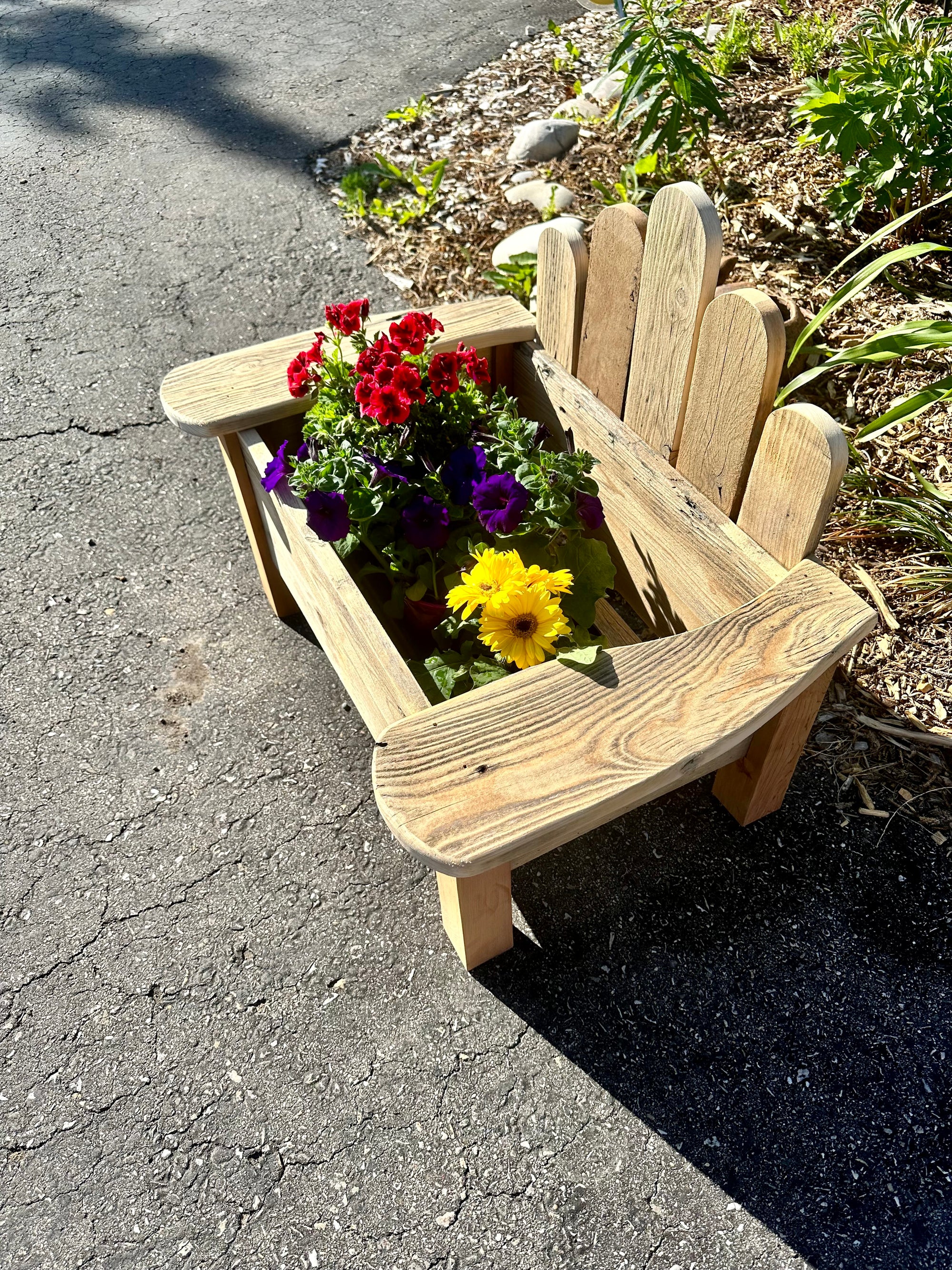 Reclaimed Wood Muskoka Chair Planter