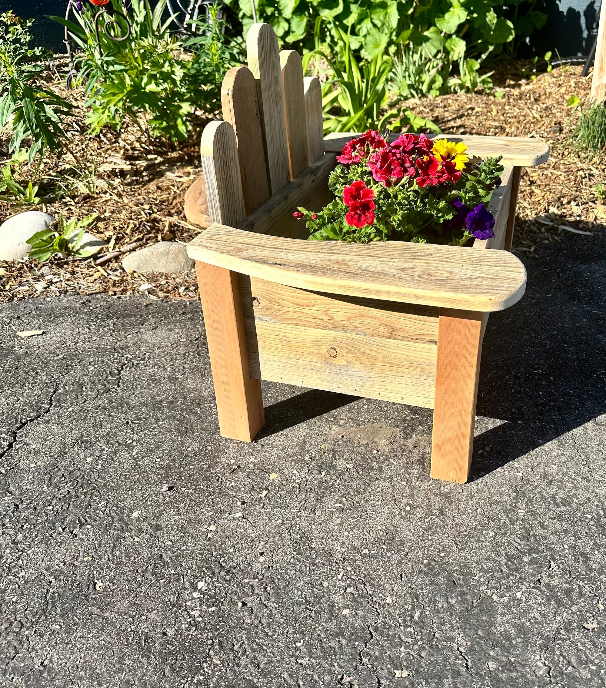 Reclaimed Wood Muskoka Chair Planter