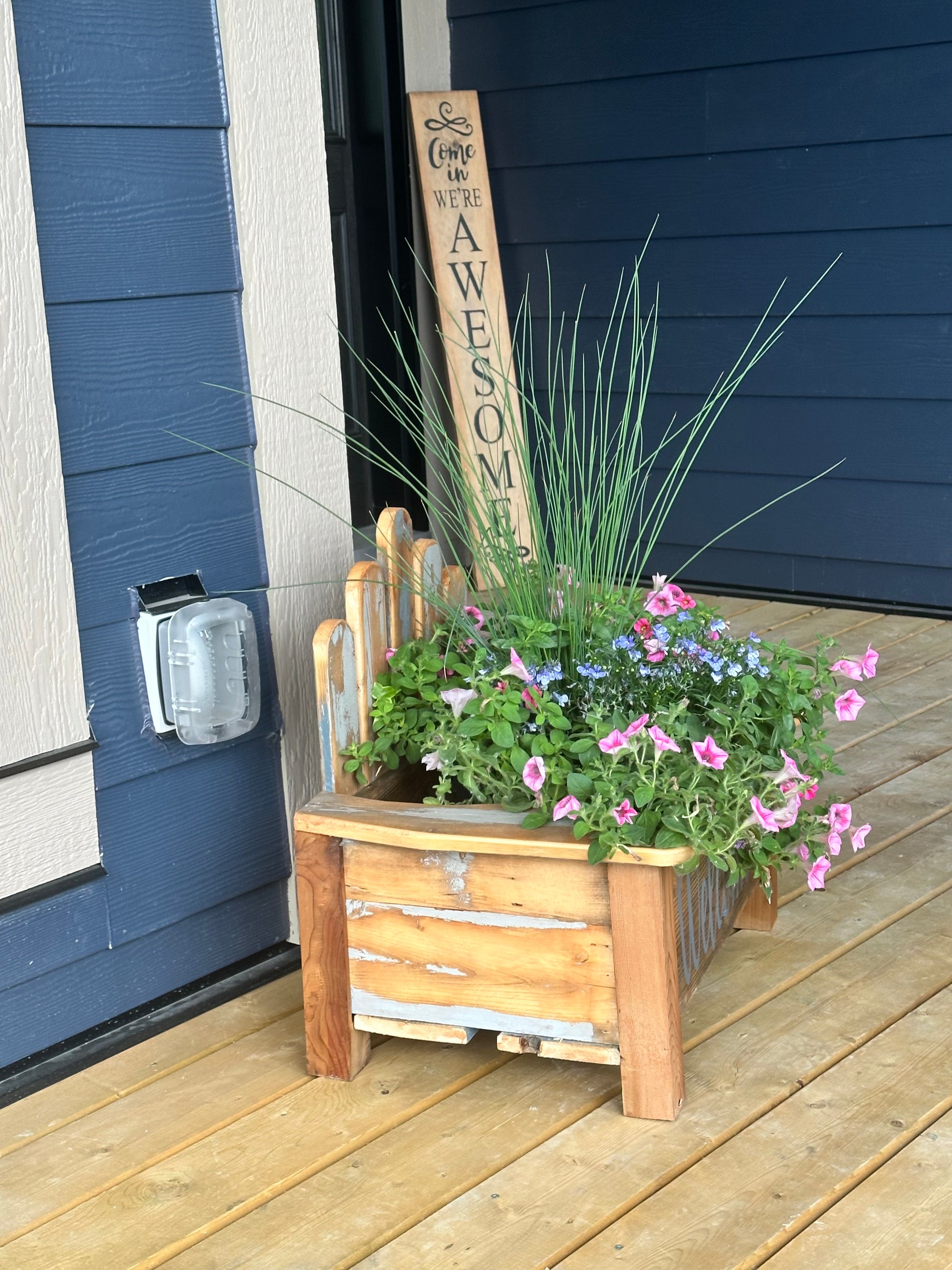 Reclaimed Wood Muskoka Chair Planter
