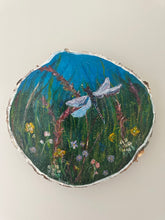 Load image into Gallery viewer, Dragonfly Wildflowers Painting on Wood
