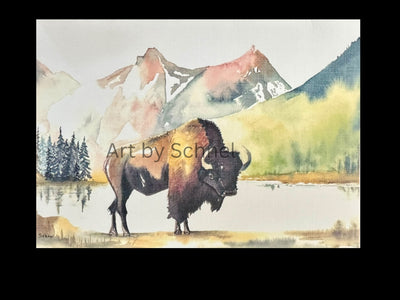 Mountain Bison Beauty Print Greeting Card