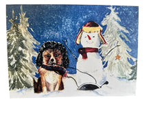Load image into Gallery viewer, Sledding Buddies Art Print Greeting Card
