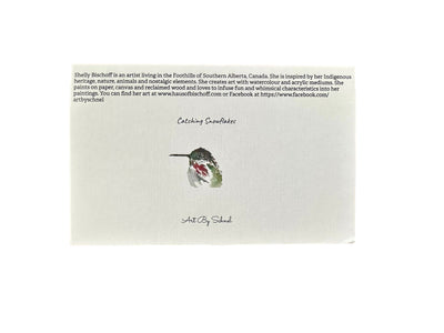 Catching Snowflakes Original Art Print Greeting Card