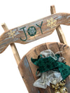 Joy & Gold Bells Reclaimed Wood Christmas Sleigh