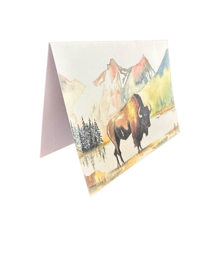 Mountain Bison Beauty Print Greeting Card