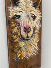 Load image into Gallery viewer, Arrogant Allister Alpaca Original Art on Reclaimed Wood
