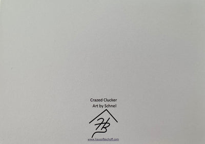 Crazed Clucker Original Art Print Greeting Card