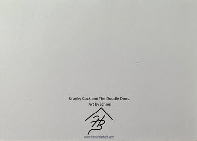 Cranky Cock & Doodle Doos Original Art Print Greeting Card