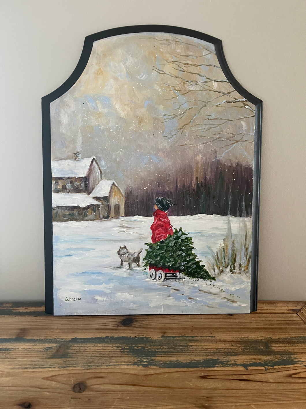 Bringing Joy Home Original Painting on Reclaimed Wood