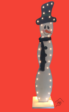 Load image into Gallery viewer, Lighted Freestanding Wood Snowman Stand
