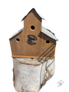 Reclaimed solid wood 3 access birdhouse with clean outs