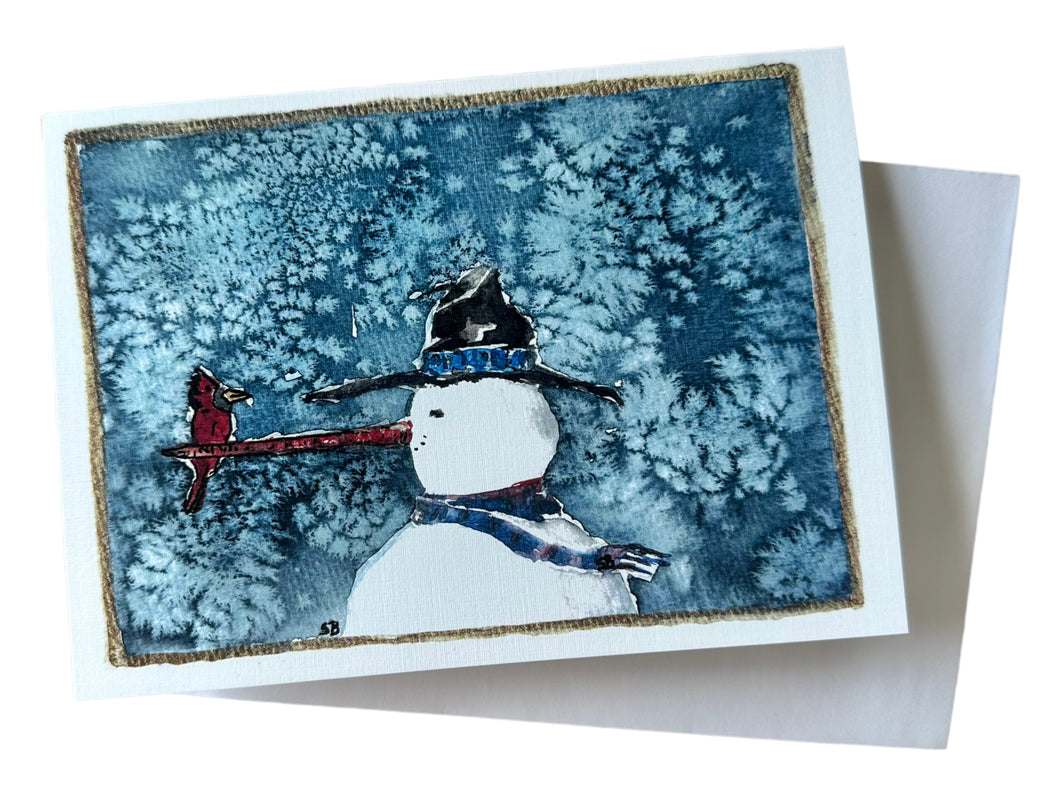 Snow Friends Original Art Greeting Card
