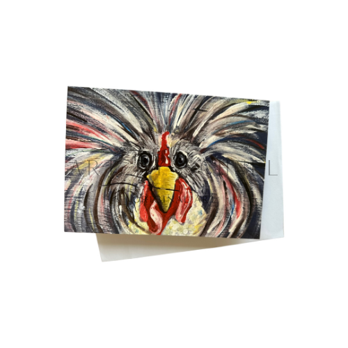 Crazed Clucker Print Greeting Card
